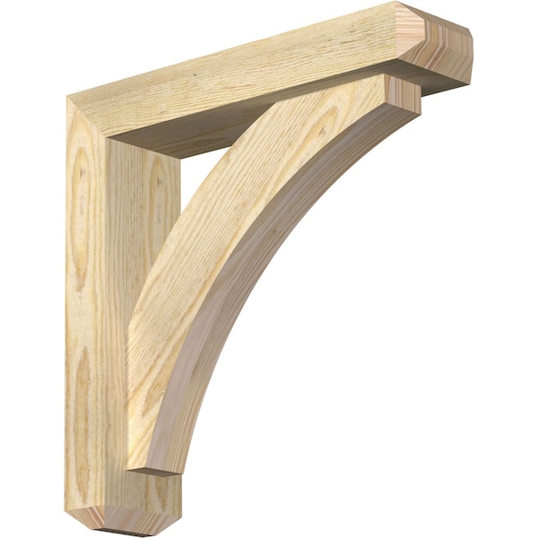 Ekena Millwork Thorton Craftsman Rough Sawn Bracket w/ Offset Brace, Douglas Fir, 4"W x 16"D x 16"H BKT0402X16X16THR04RDF - main